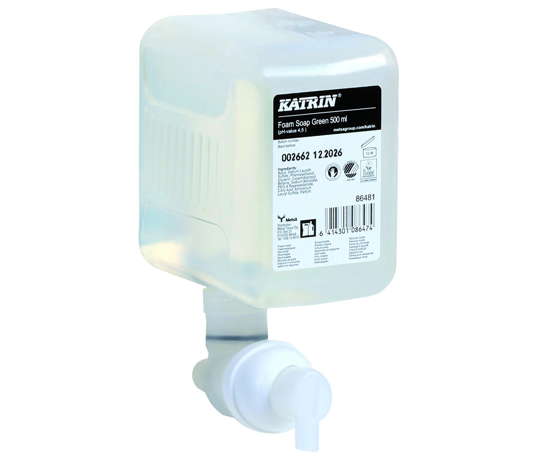 Katrin Lave-mains mousse Green, 12x500ml