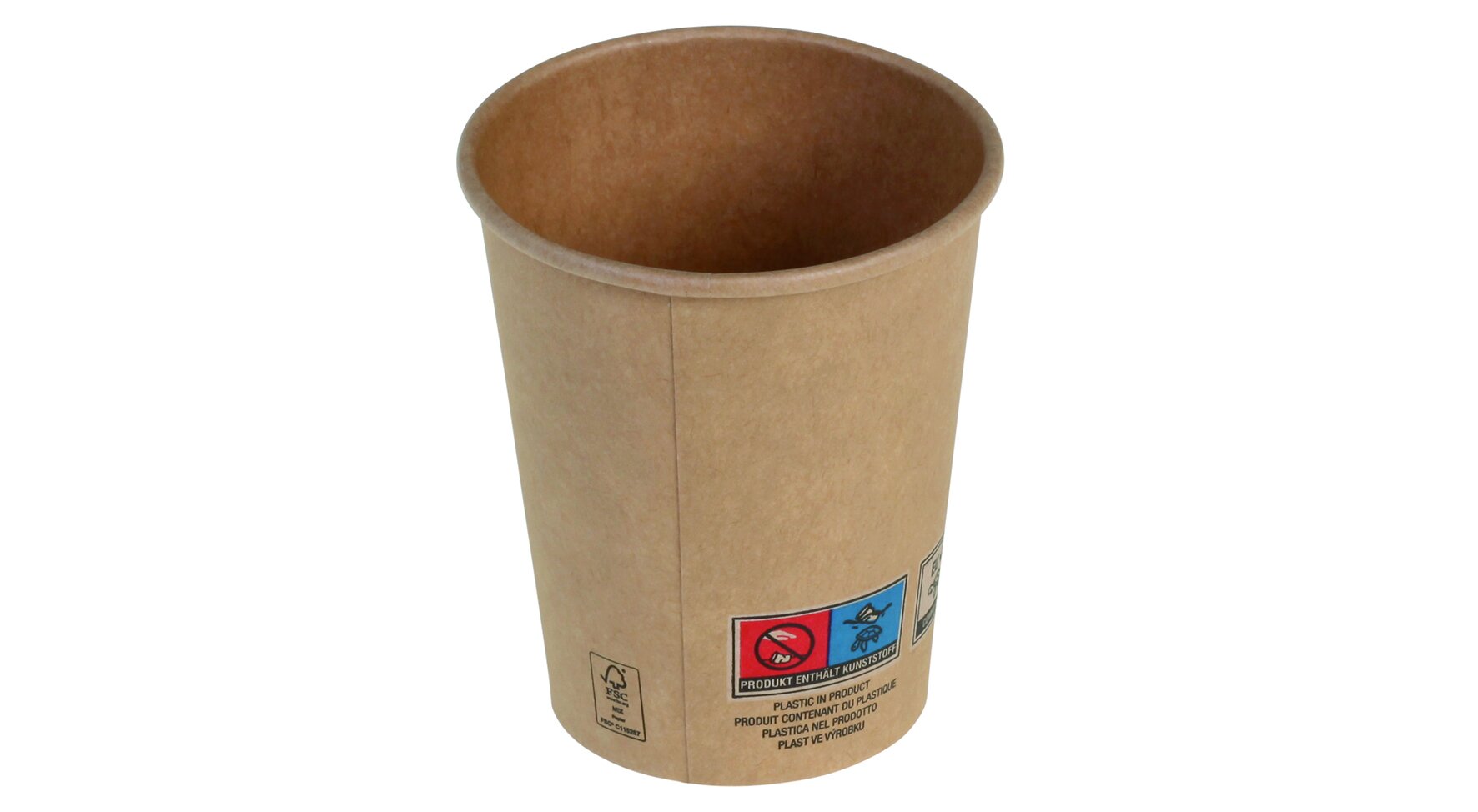 Gobelet en carton/PE 2dl brun Ø80mm, imprimé SUP