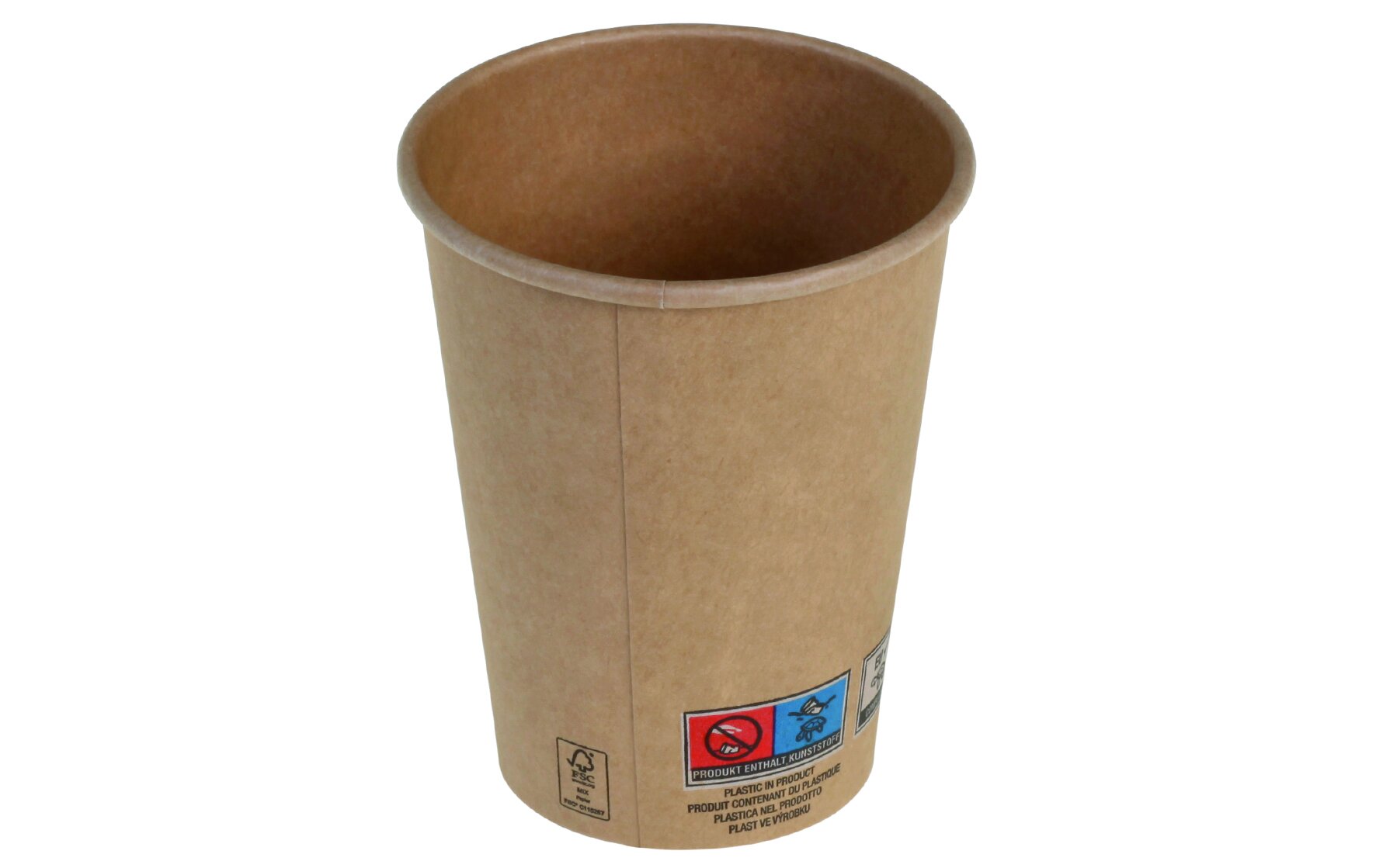 Gobelet en carton/PE 3dl brun Ø90mm, imprimé SUP