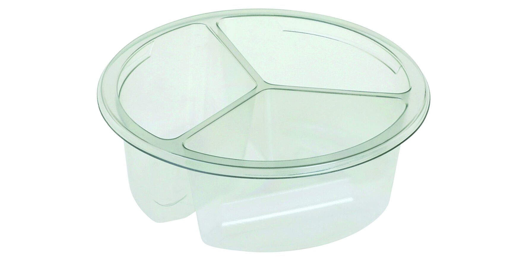 Récipient rond 3-comp., 300ml transp., 123x43 mm