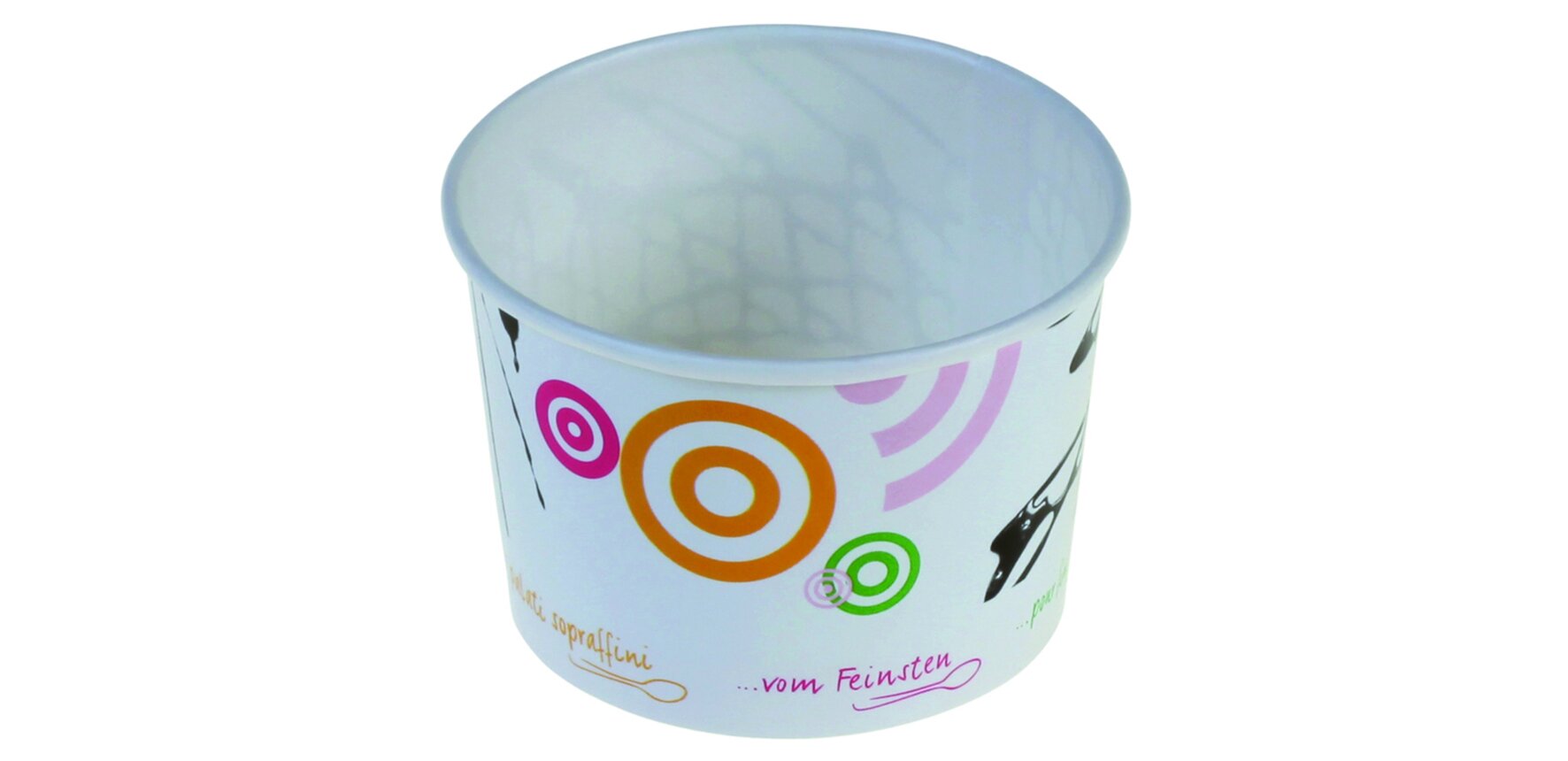 Gobelet à glace pour fins gourmets carton, 230ml, Ø90x57mm