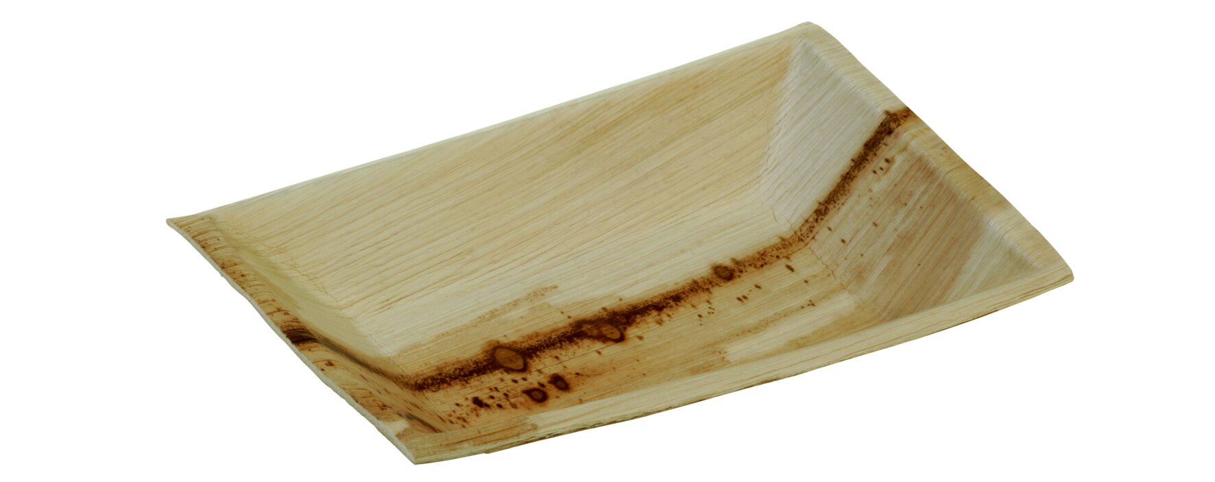 Assiette Cuadra feuille de palmier 170x120x25mm