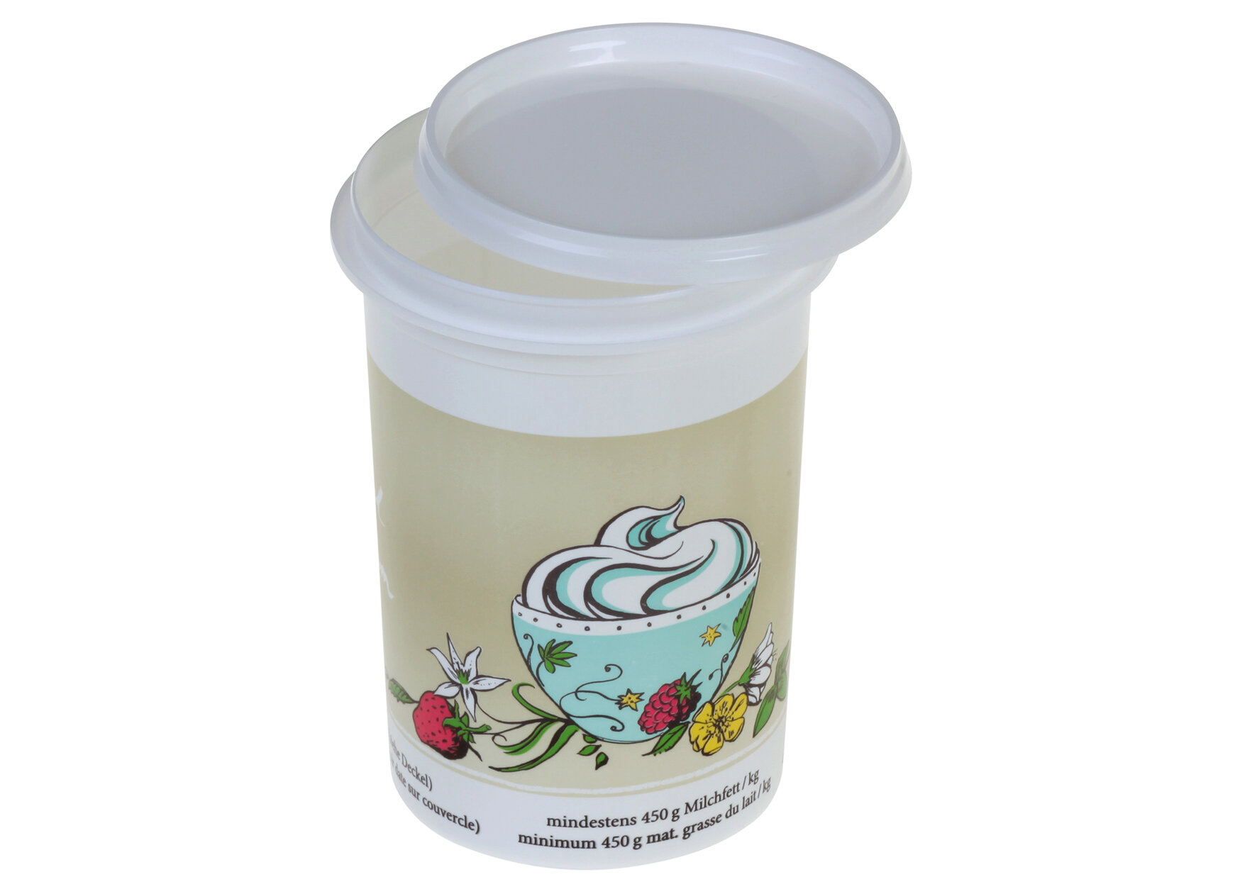 Gobelet impr. "crème double" 5dl incl. couvercle avec GPO