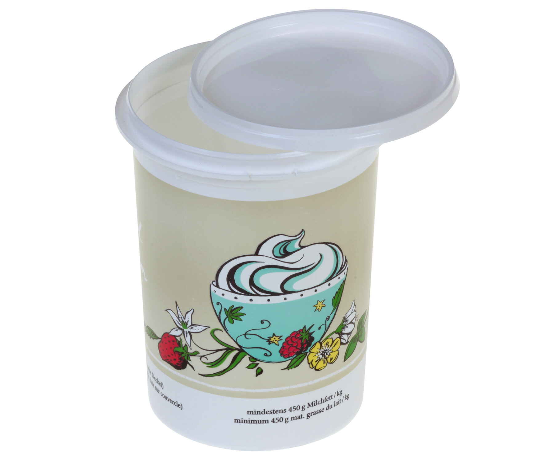 Gobelet impr. "crème double" 1l incl. couvercle avec GPO