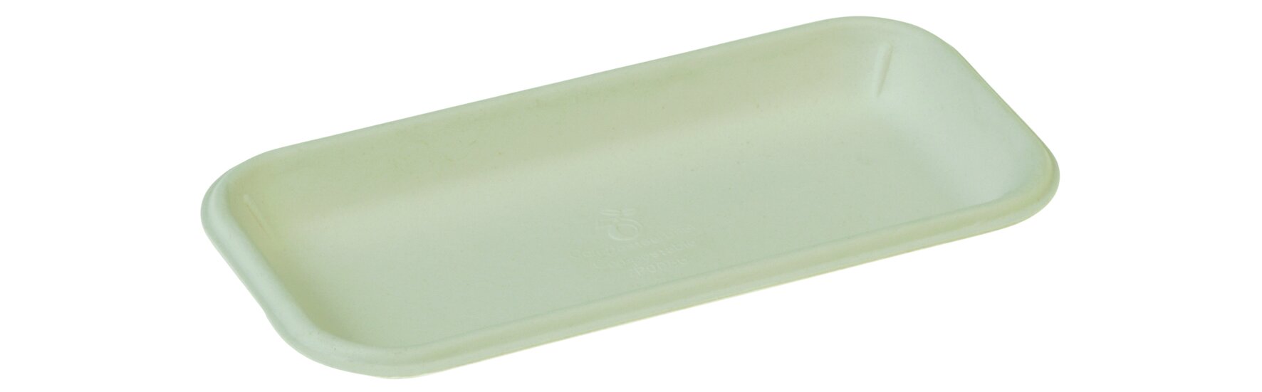 Assiette Tray canne à sucre, blanc 180x90x17mm