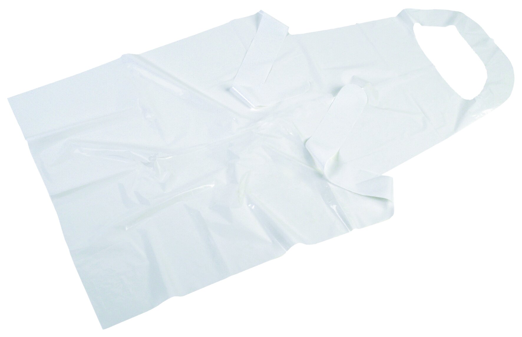 Tablier jetable en bloc LDPE blanc, 35my, 750x1400mm
