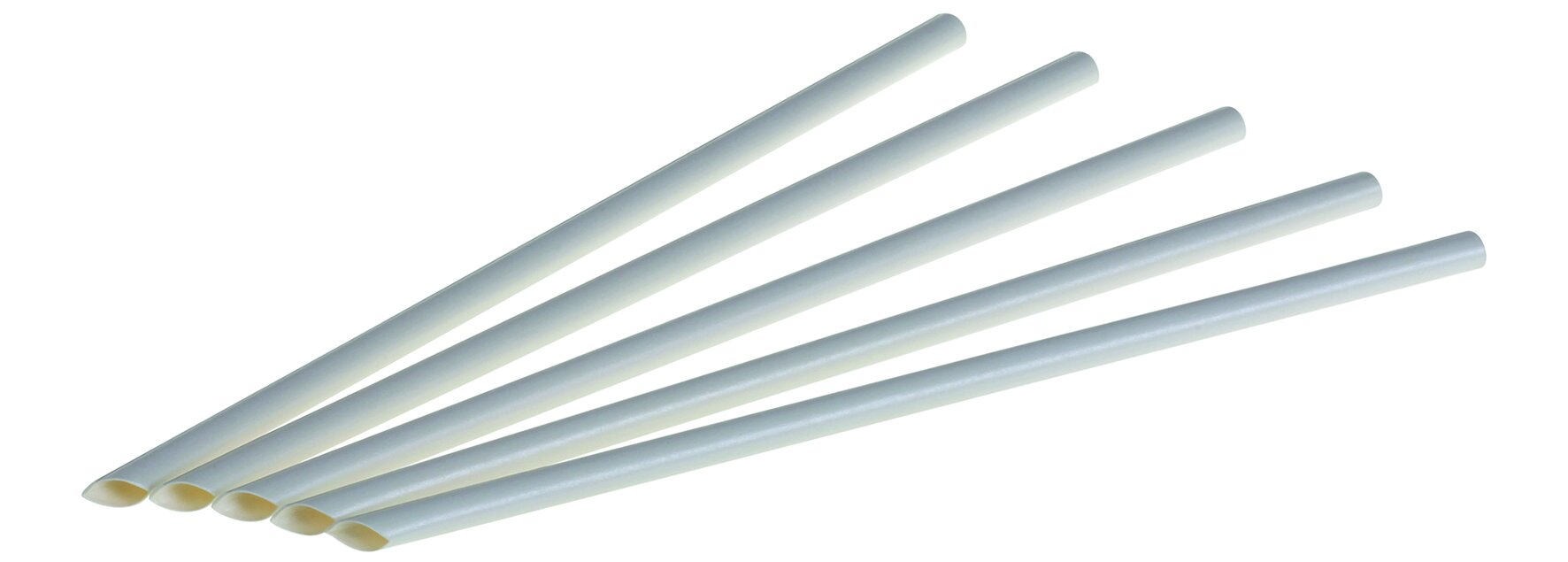 Paille en papier, vernis barrière imperméable, blanc, Ø6 x 210mm