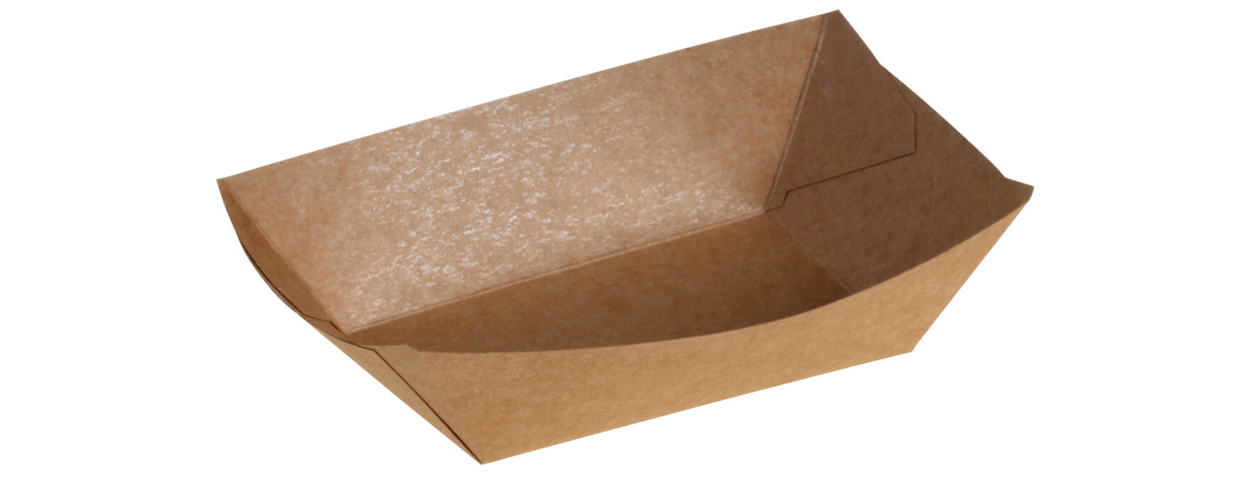 Barquette Bateau Kraft/PE 350ml brun, 105x65x42mm