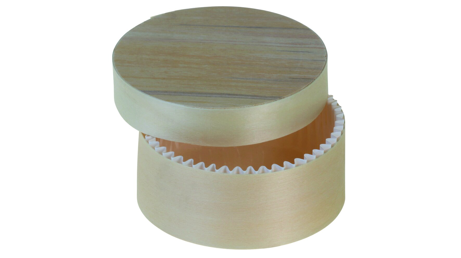 BoÎte en bois 450ml brun Ø118x50mm, avec couvercle et insert