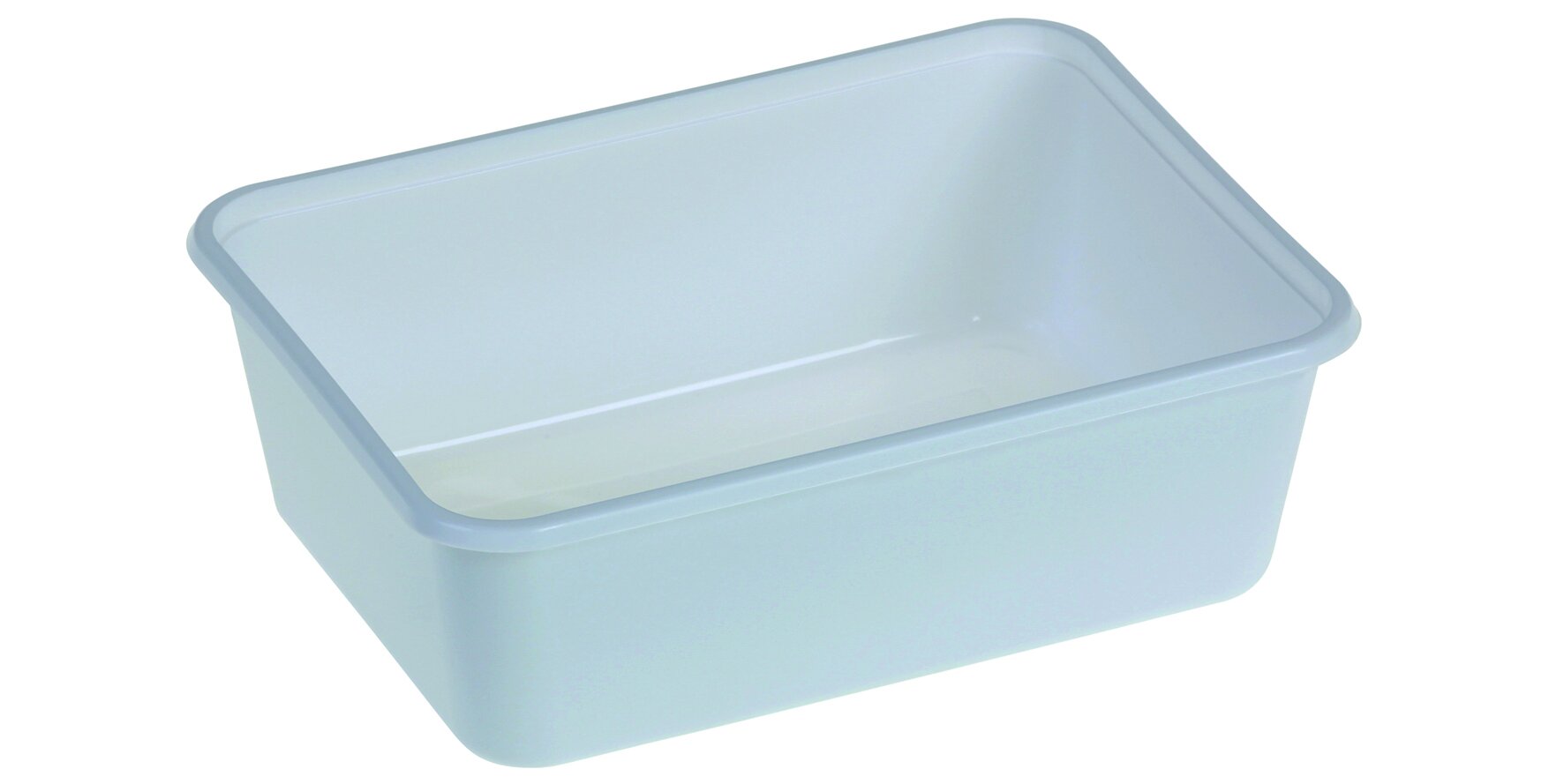Boîte rect. PP 1000ml blanche 135x183x60mm
