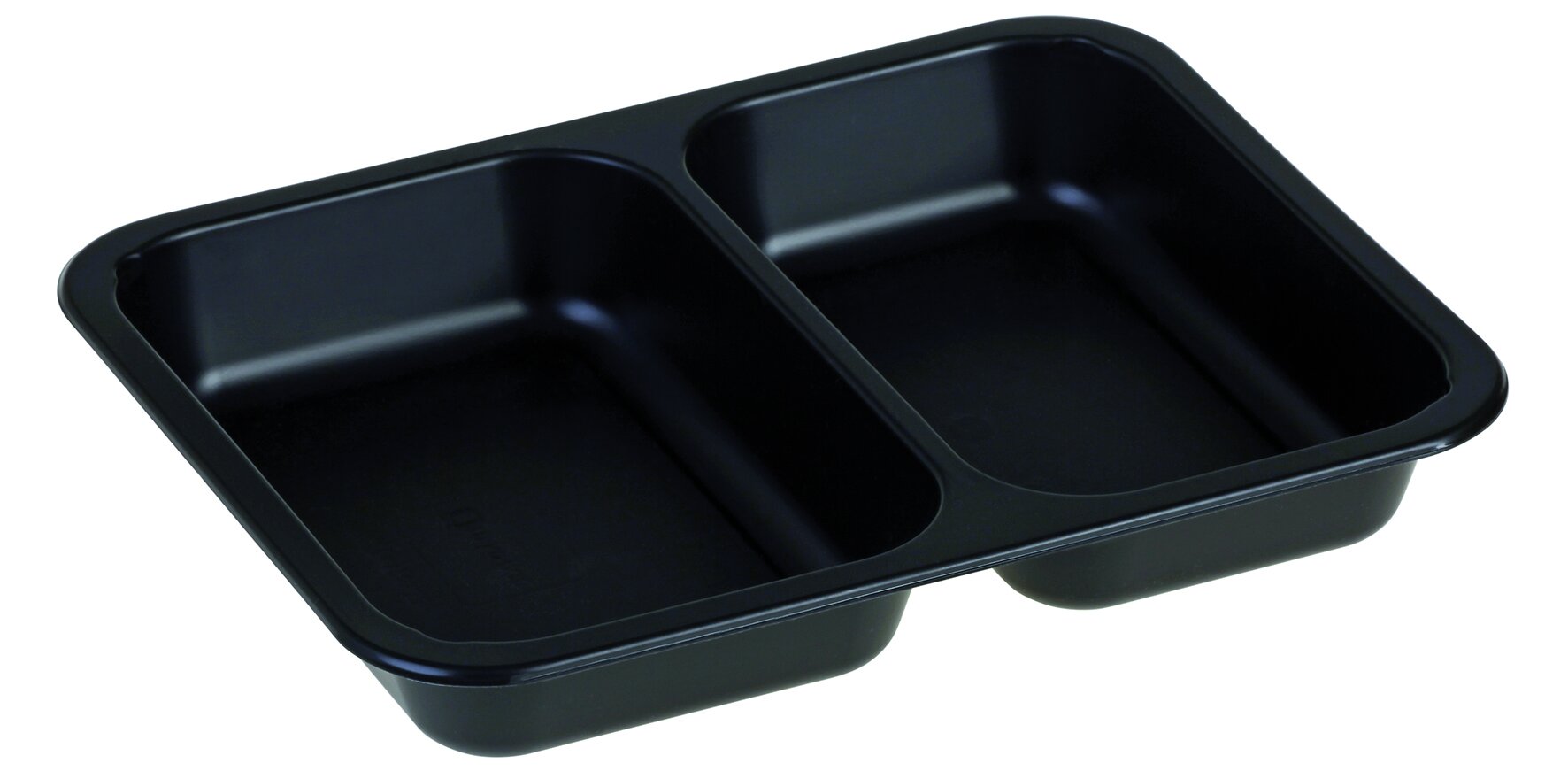 Barquette menu PP 465/550ml noir 3 comp., 227x178x40mm