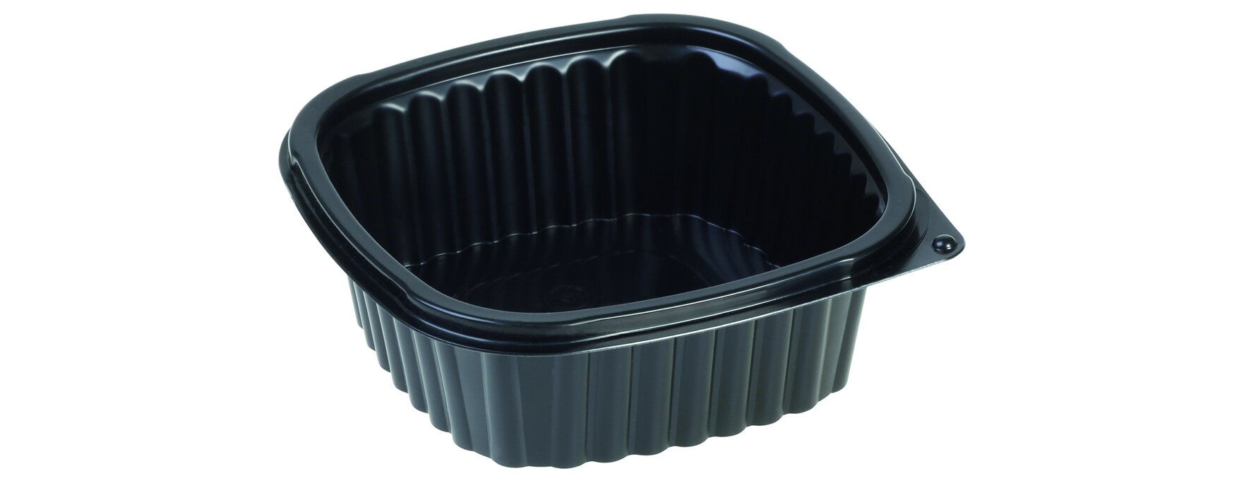 Barquette menu PP 425ml noir 136x136x45mm