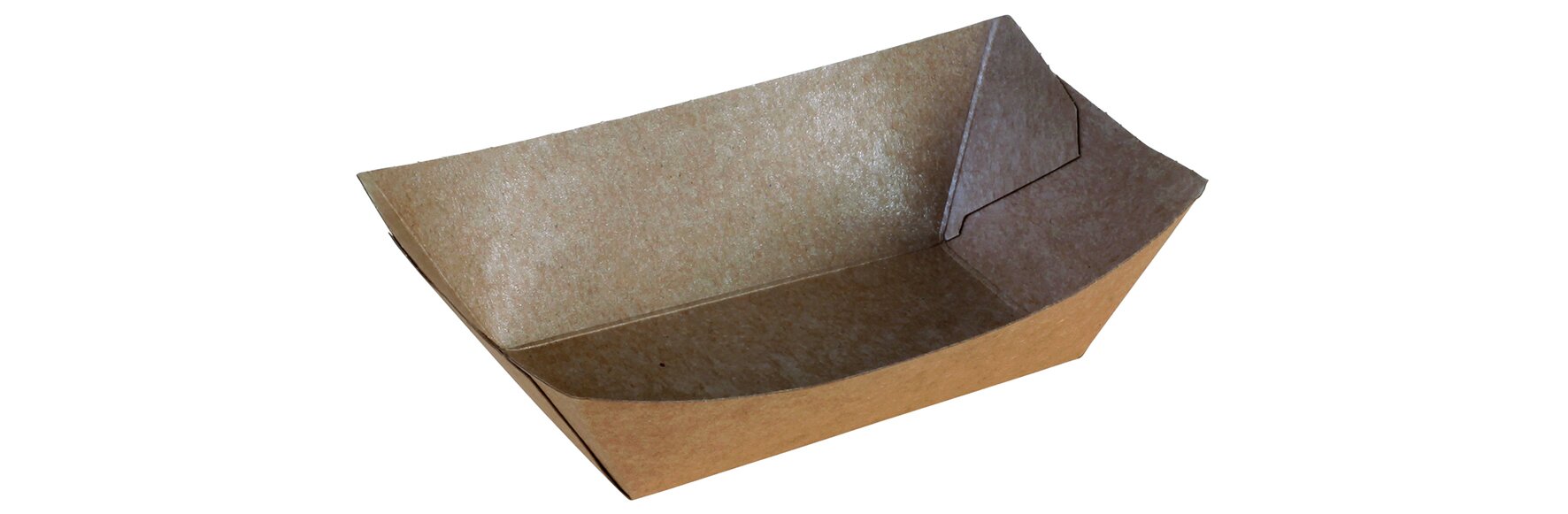Barquette Bateau Kraft/PE 200ml brun, 85x50x35mm