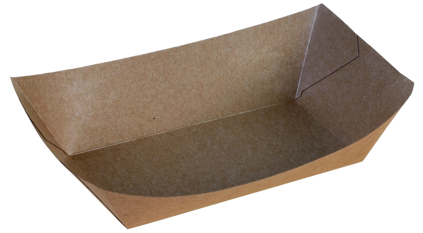 Barquette Bateau Kraft/PE 1000ml brun, 165x95x55mm