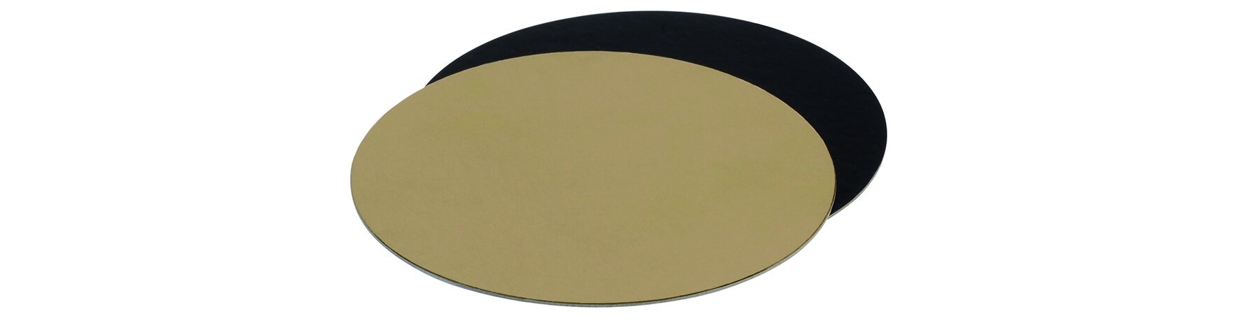 Fond de tourte carton/PET or/noir, Ø 14cm