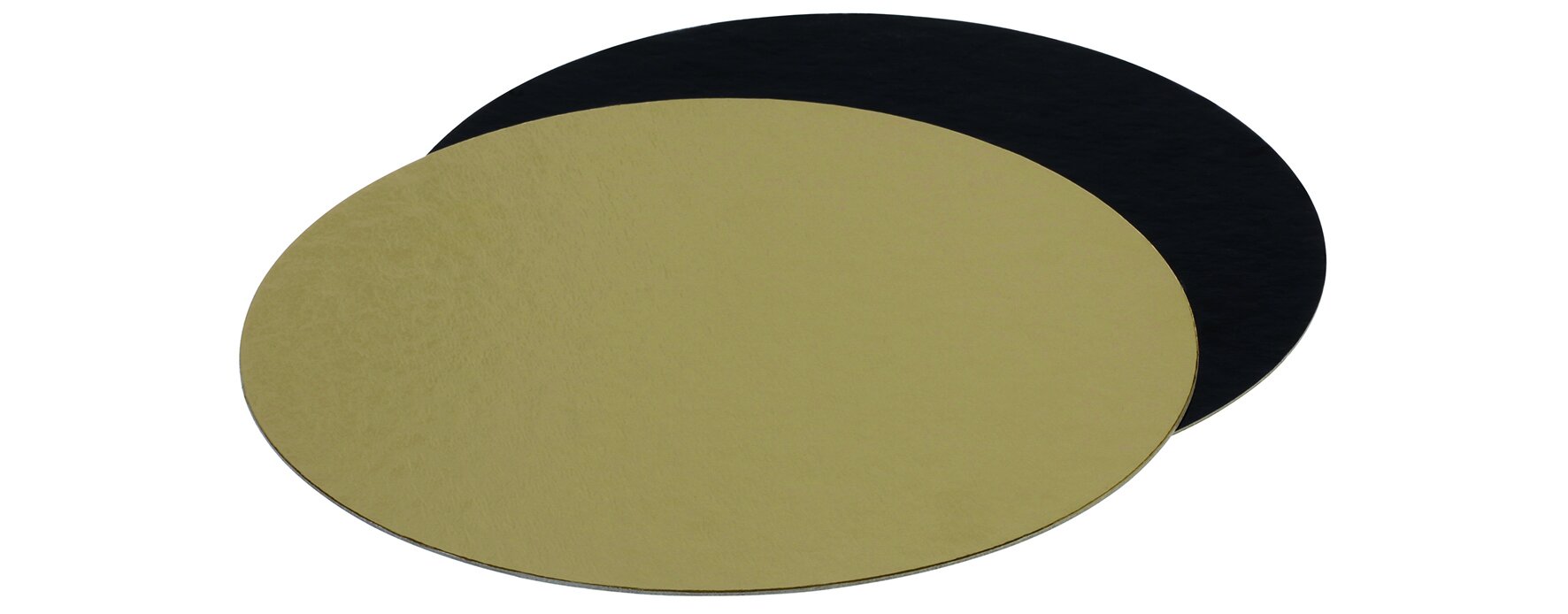 Fond de tourte carton/PET or/noir, Ø 22cm