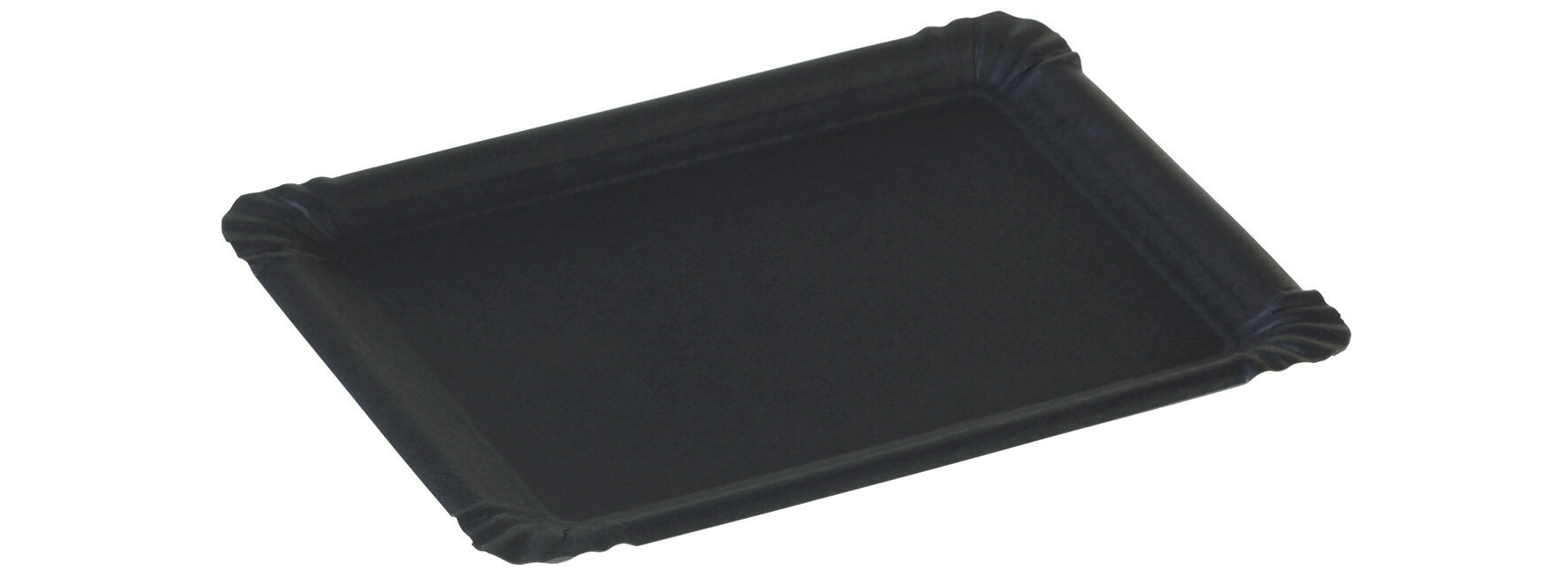 Assiette en carton noir 165x200mm 275g/m2 résistant au gras