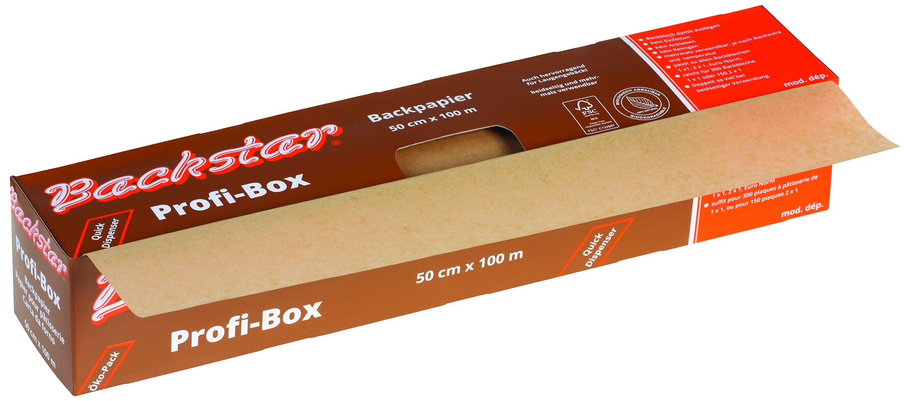 Papier patisserie Backstar brun 50cm x 100lfm