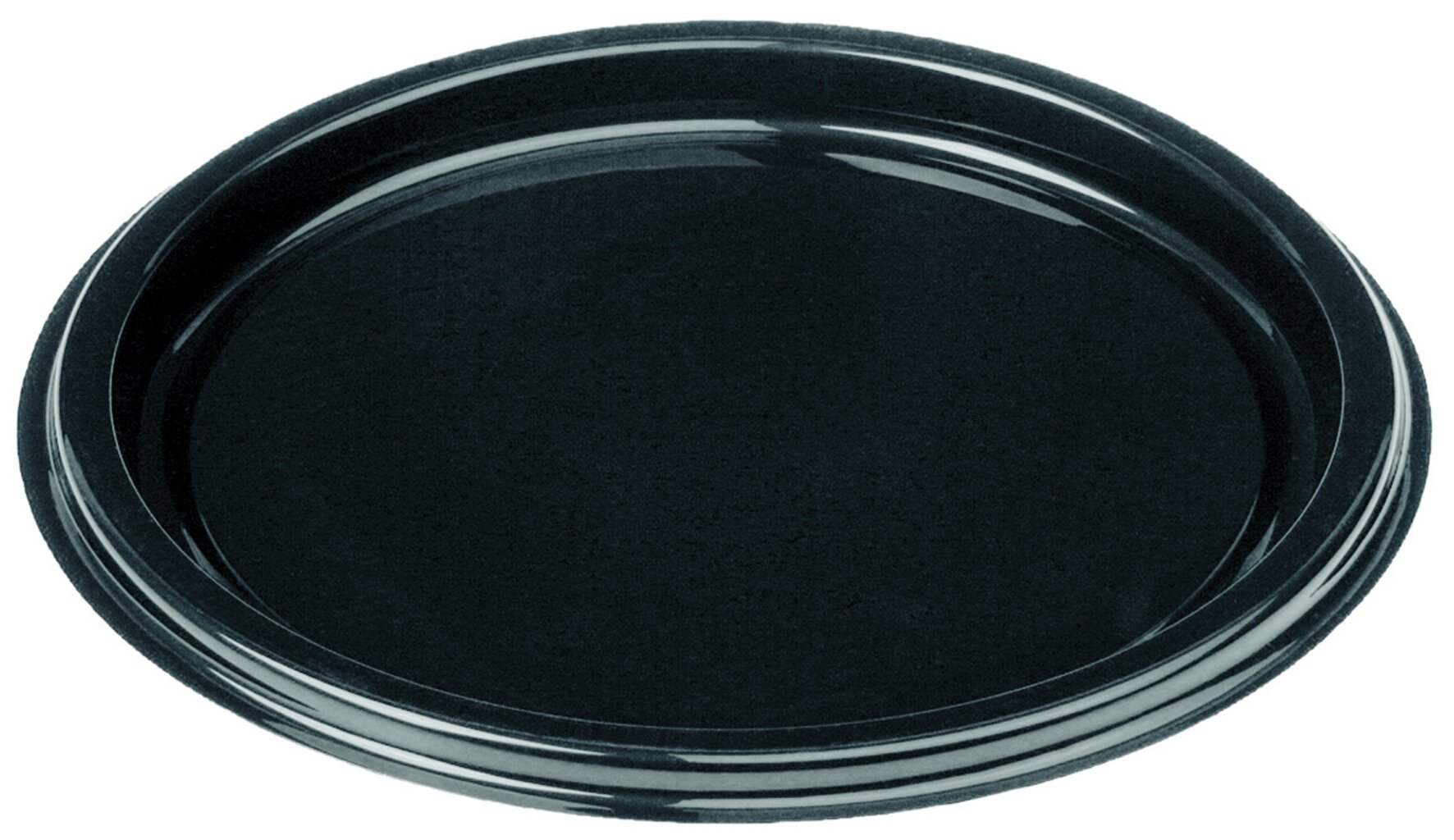 Plat à usage PET noir Ø300mm