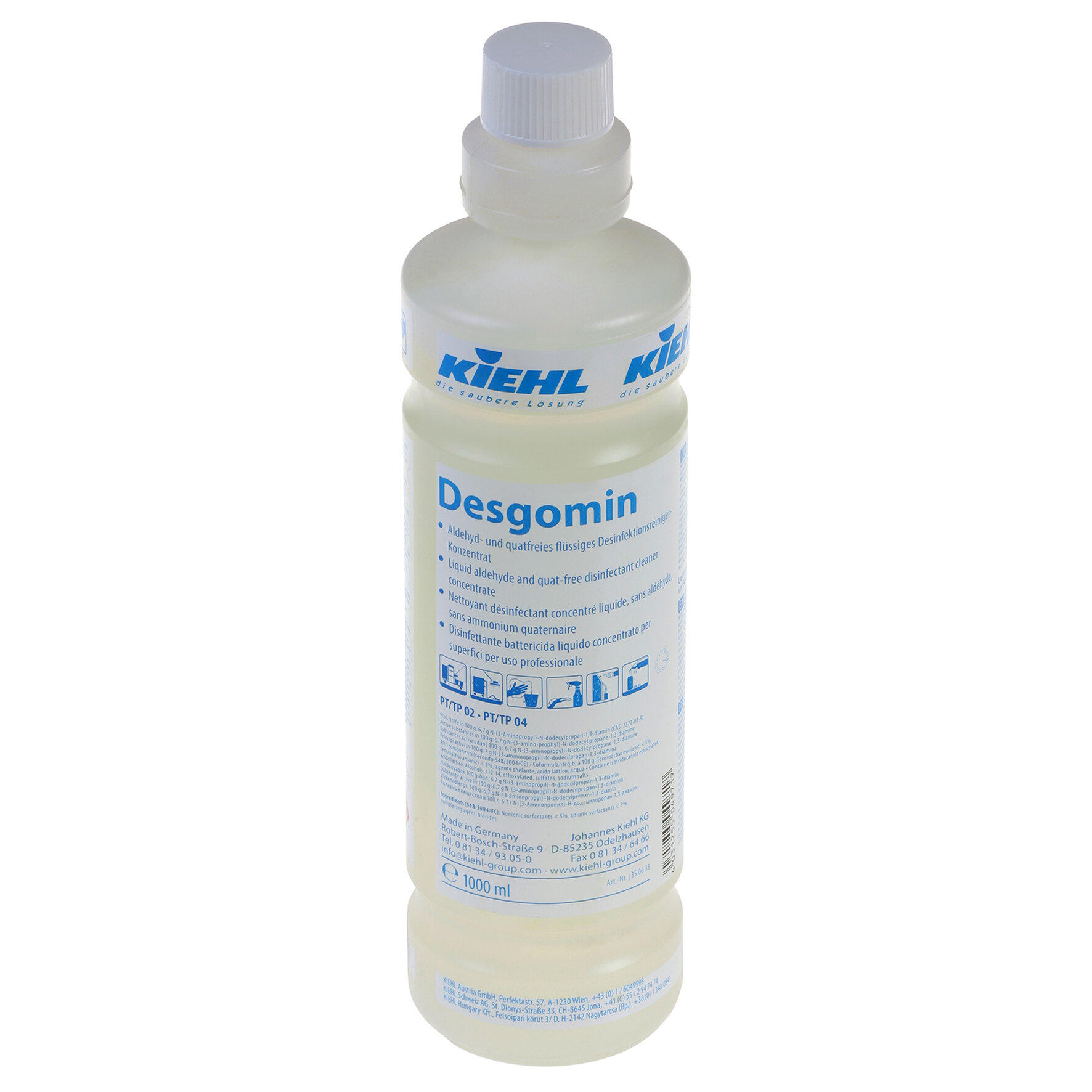 Nettoyant désinfectant concentré sans aldéhyde et CAQ, pH 10, 6 x 1l