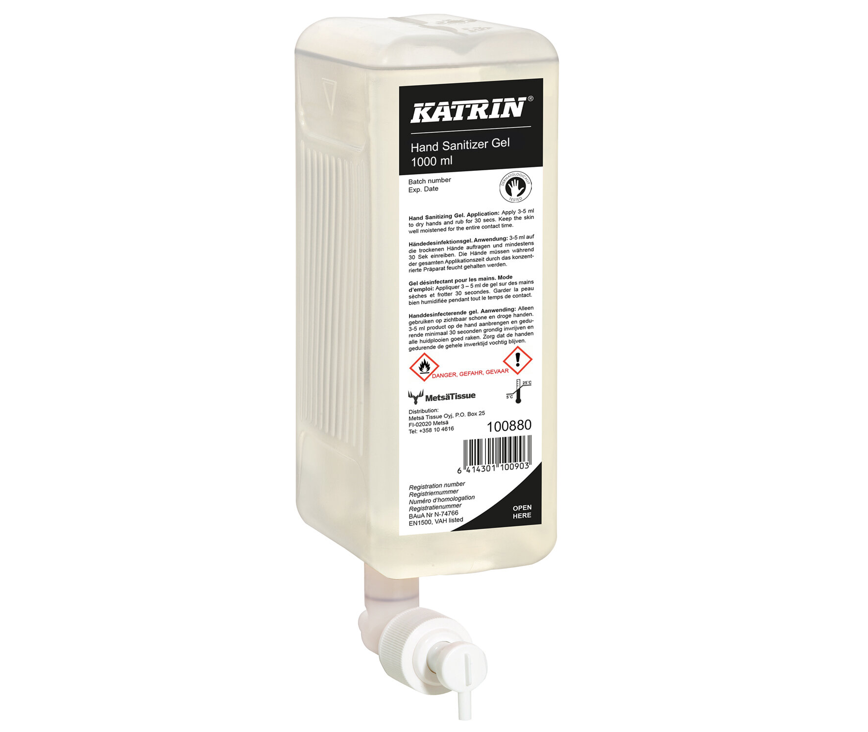 Gel désinfectant Katrin 6x1000ml