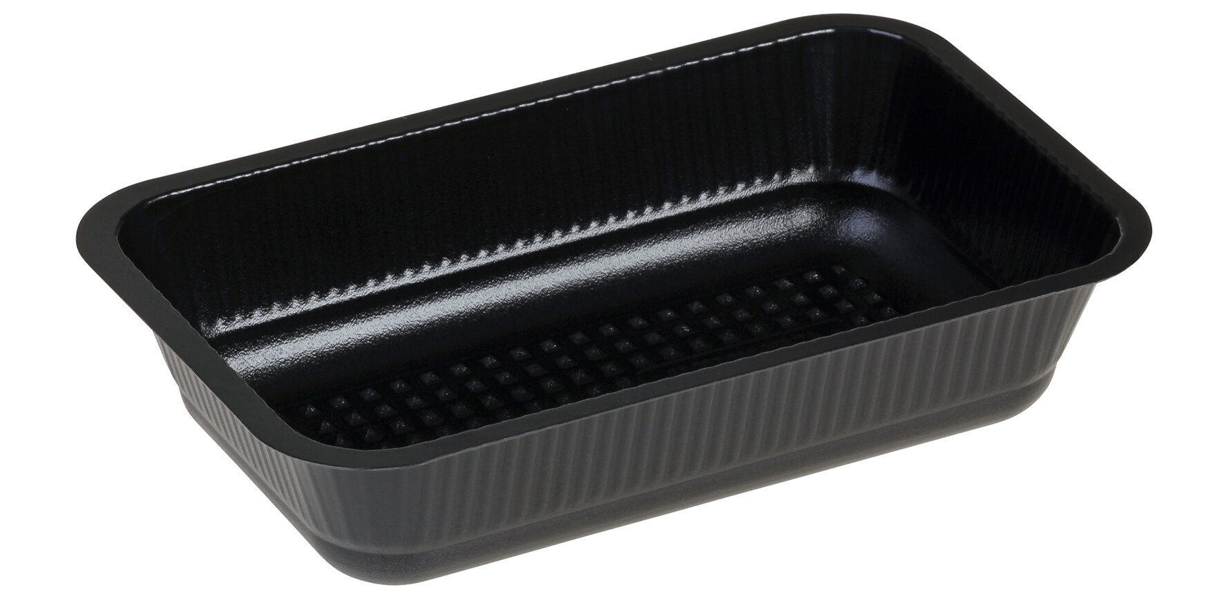 Stäger barquette PET/PE noir avec barrier, 230 x 145 x 50mm