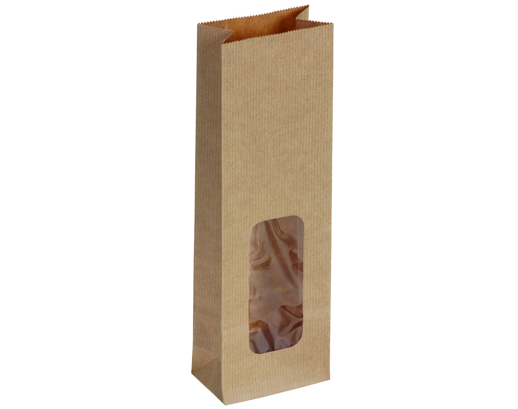 Sac Kraft/PP avec fenêtre 80gm², 8x26+5cm