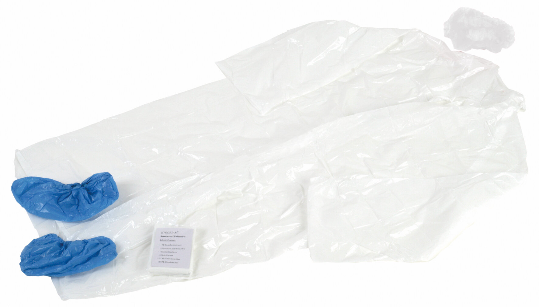 Paquet visiteur(manteau,bonnet soulier plast.protec.de bouche