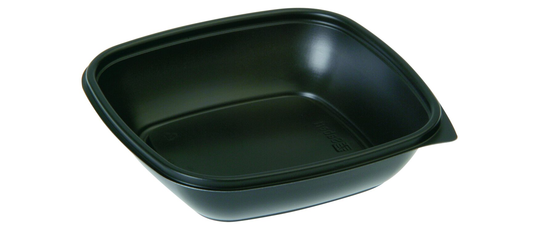Barquette menu PP 500ml noir 165x165x39mm