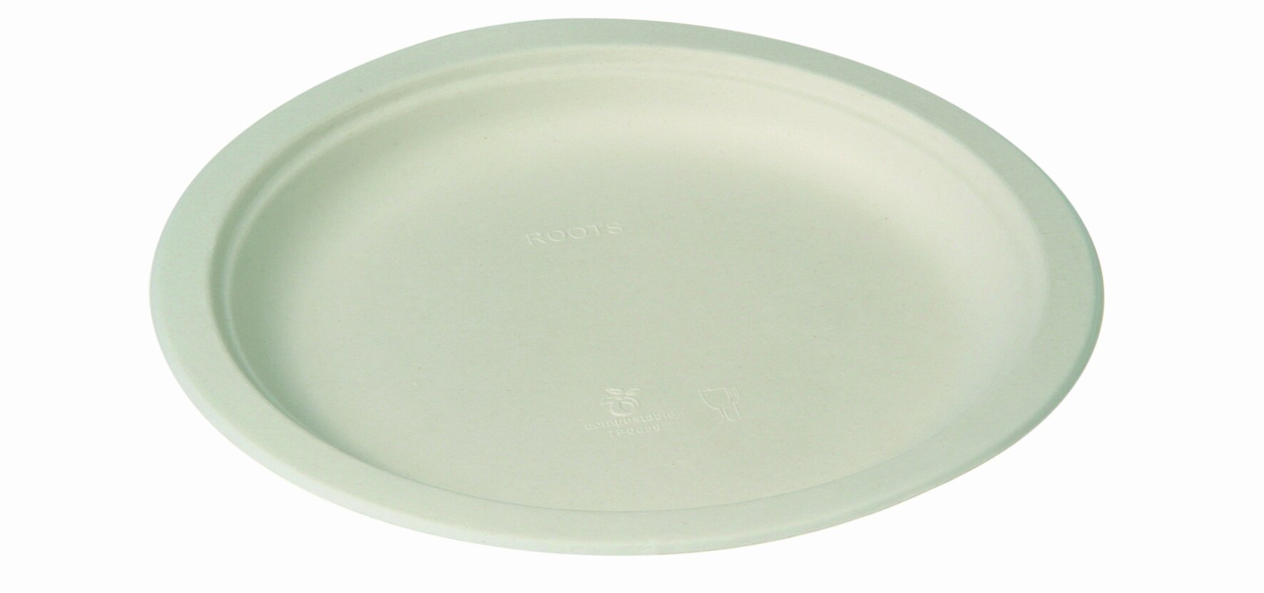 Assiette canne à sucre blanc Ø260x22mm