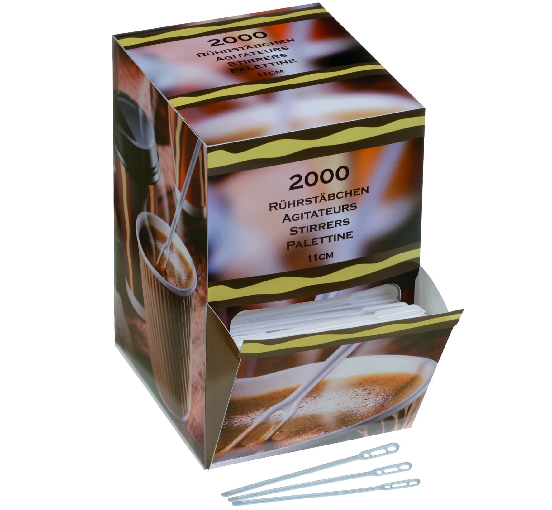Agitateurs PS blanc 130mm, 2000 pcs./carton