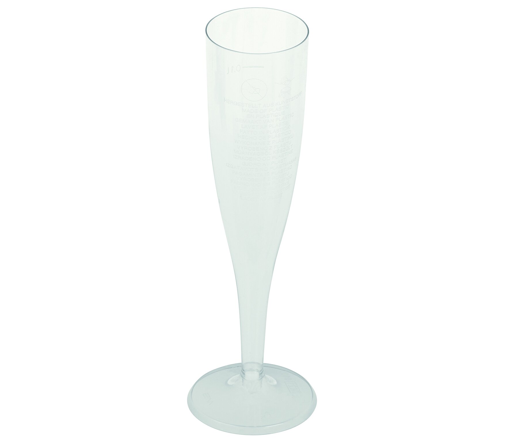 Flute à champagne PS 1dl Ø50x200mm, étalonné, SUP