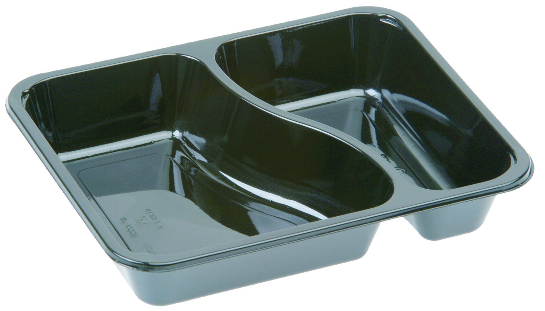 CPET-assiettes menu 2227-2F 227x178x43 mm 2-compart. noir