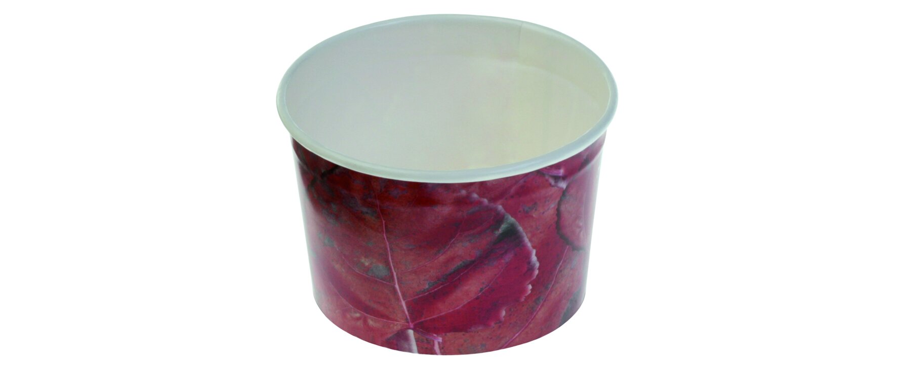 Gobelet à glace carton/PLA 135ml Ø75x50mm, imprimé rouge,Tipo 95