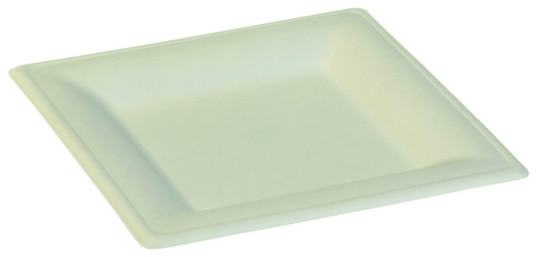 Assiette Karo canne à sucre blanc 260x260x18mm