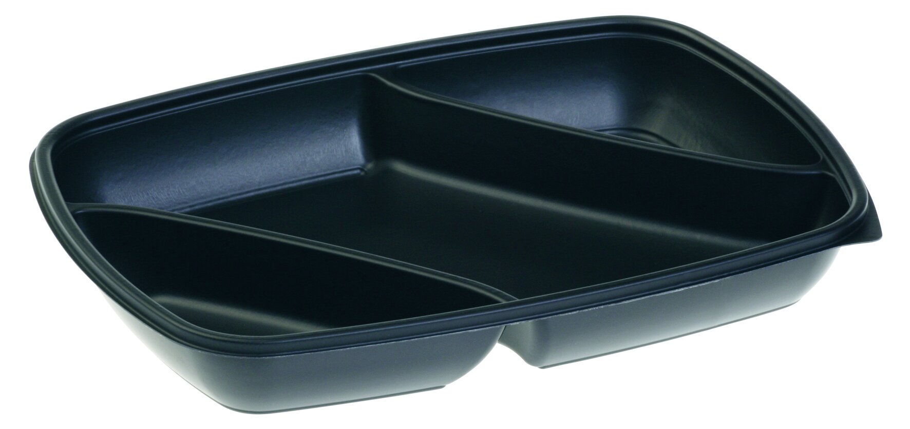 Barquette menu 3-comp. 175/600 /200ml rect. 282x203x41mm noir