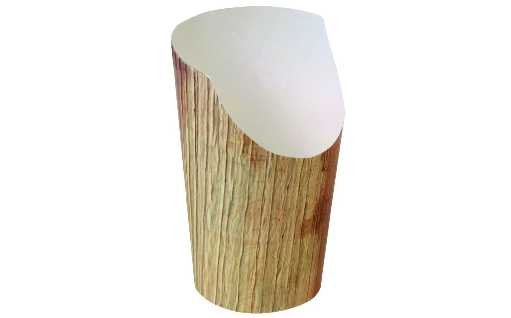 Gobelet wrap & frites carton/PE Ø5.4/7.5x11.4cm, motif: bois