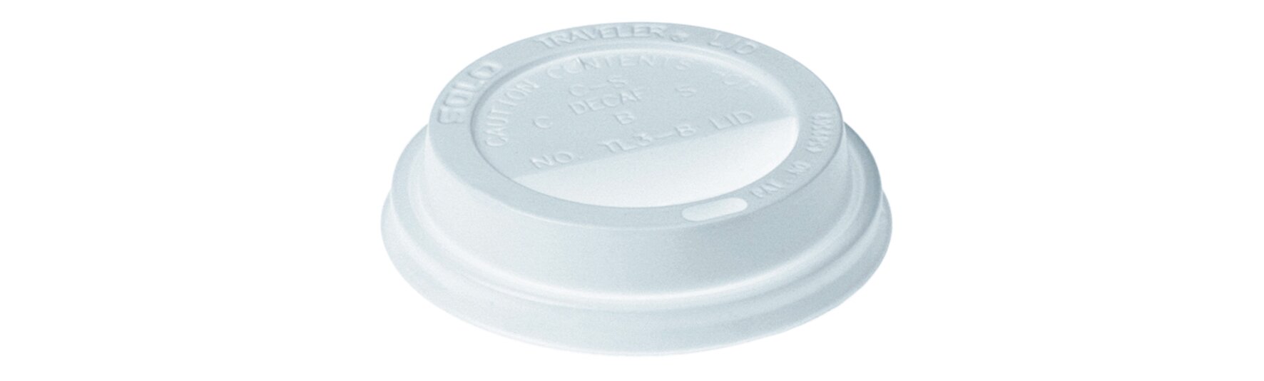 Couvercle dome PS blanc Ø75mm, avec trou à boire