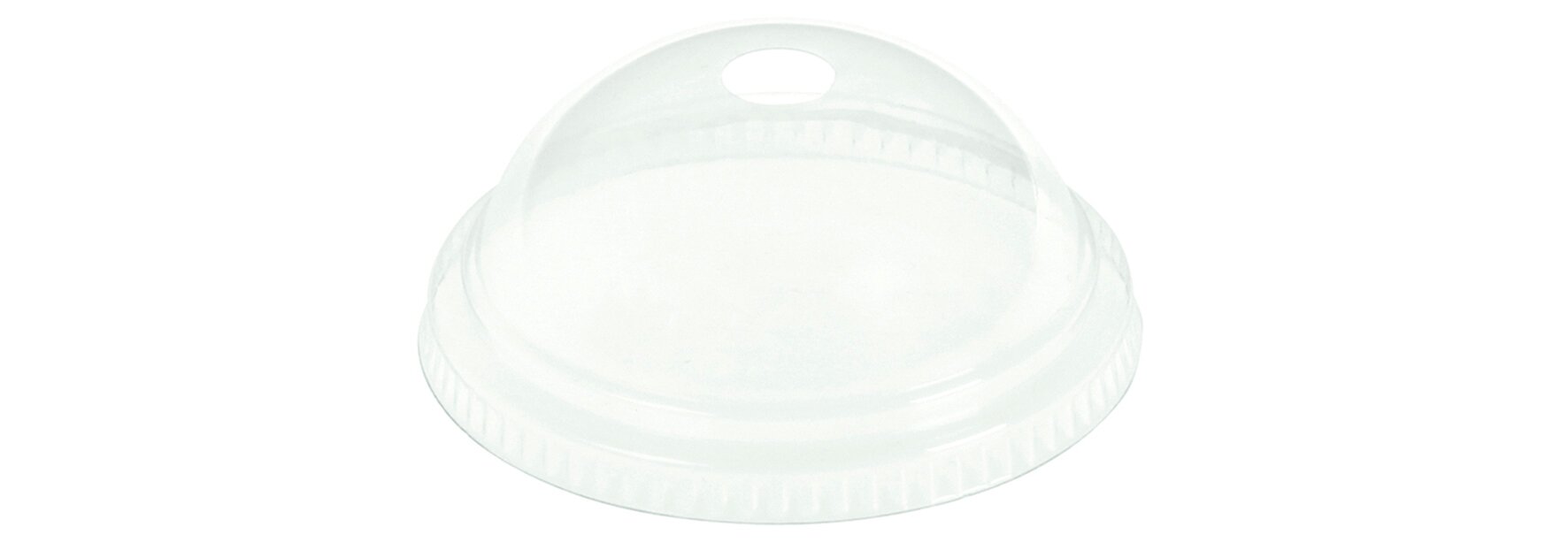 Domdeckel mit Halmloch naturesse PLA, transparent, rund,  Ø 7,6 cm
