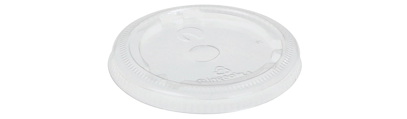 Deckel mit Halmloch naturesse  PLA, transparent, rund, Ø 7,6 cm