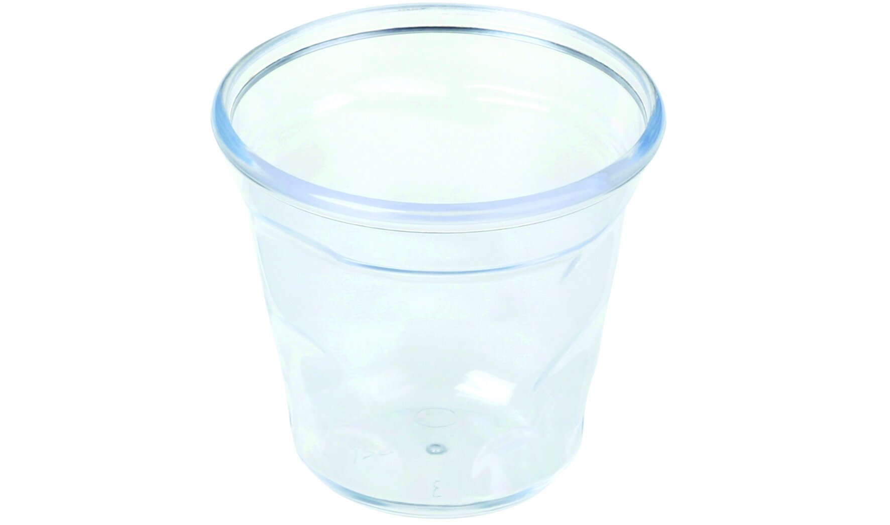 Becher designline Knautsch PS, transparent, 60 ml