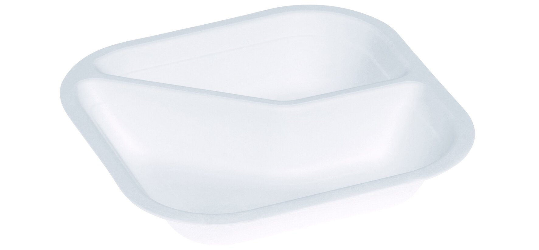 Teller Zuckerrohr, weiß, 2-geteilt 17,8 x 17,8 x 3,5 cm