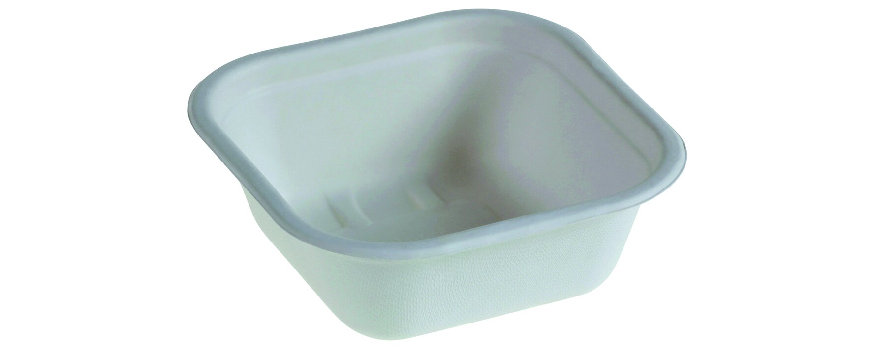 Schale mit Rand naturesse Zuckerrohr, weiß, quadratisch, 580 ml