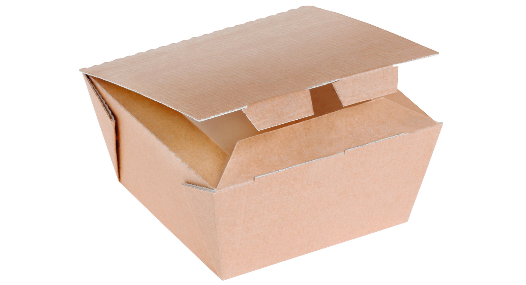 Take-away-Schachtel suplesse Karton/PET, braun, 10 x 10 cm