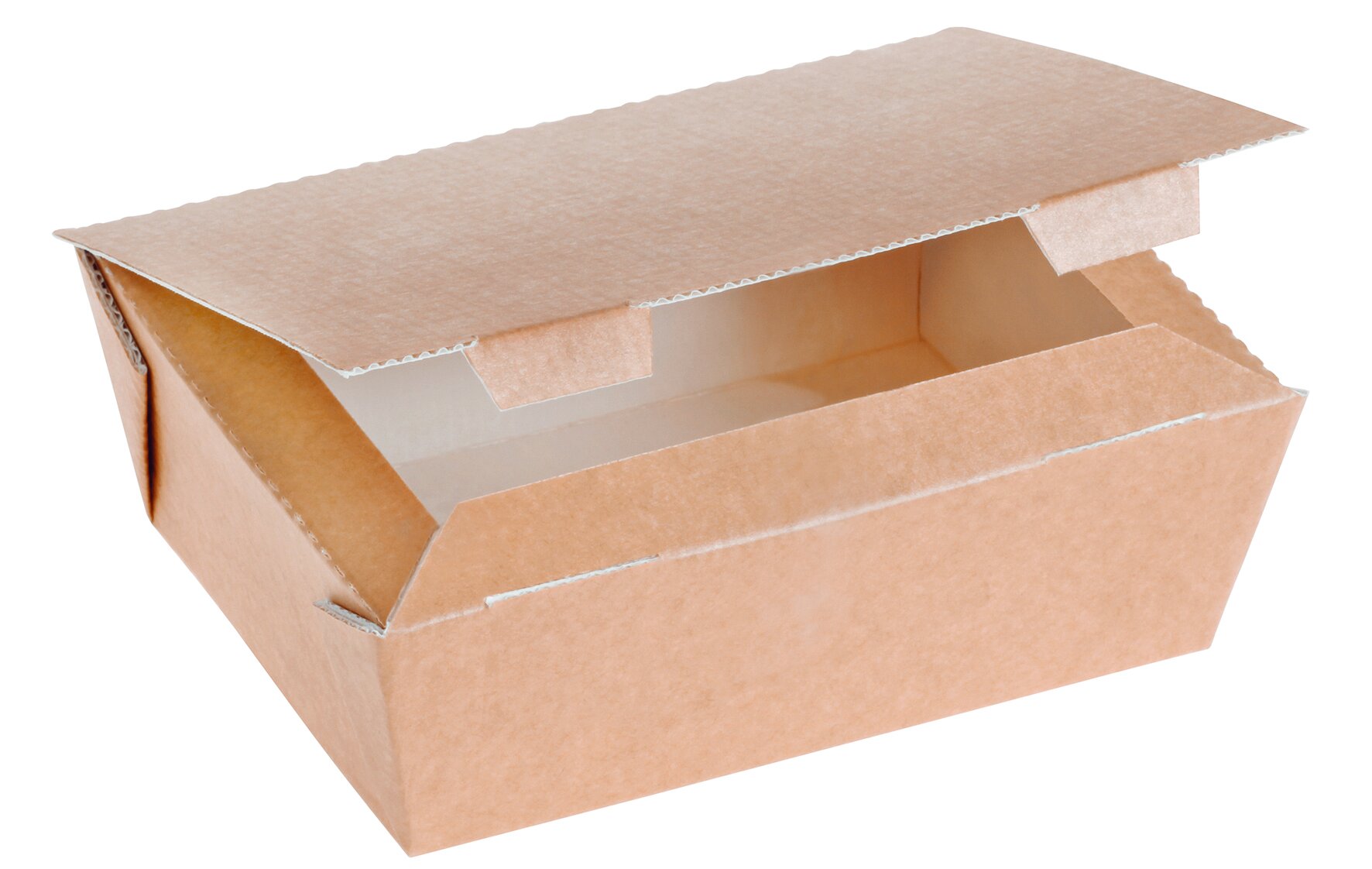 Take-away-Schachtel suplesse Karton/PET, braun, 12 x 16 cm