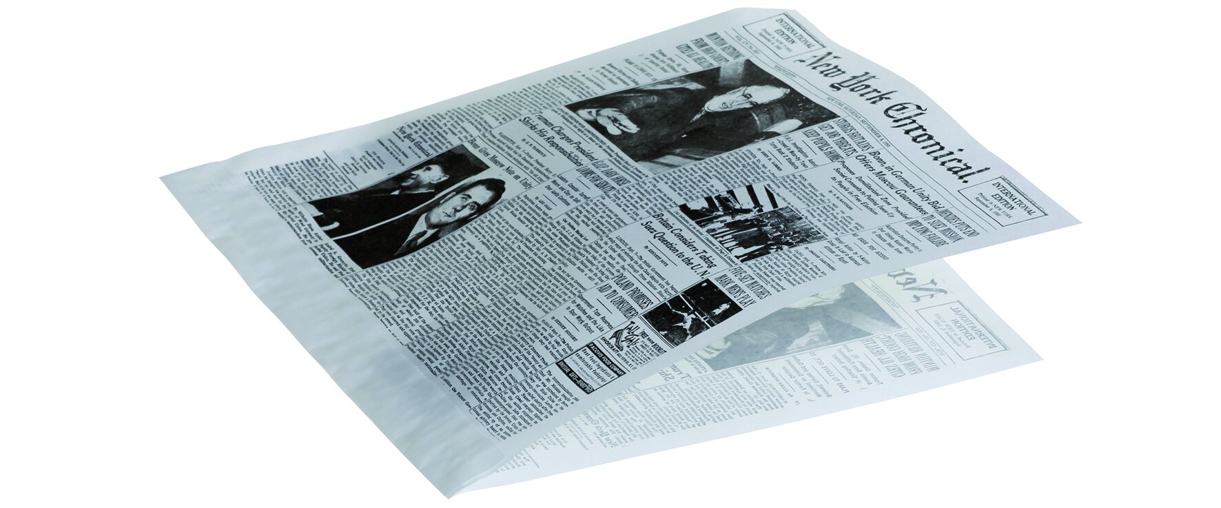 Burgertüte Zeitungsdruck suplesse Papier, 2-seitig offen, 17 x 18 cm