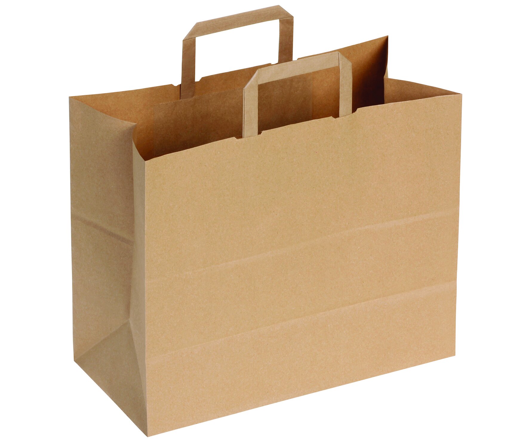 Tragetasche suplesse Papier, braun, 90 g/m², 32 x 27 x 16 cm