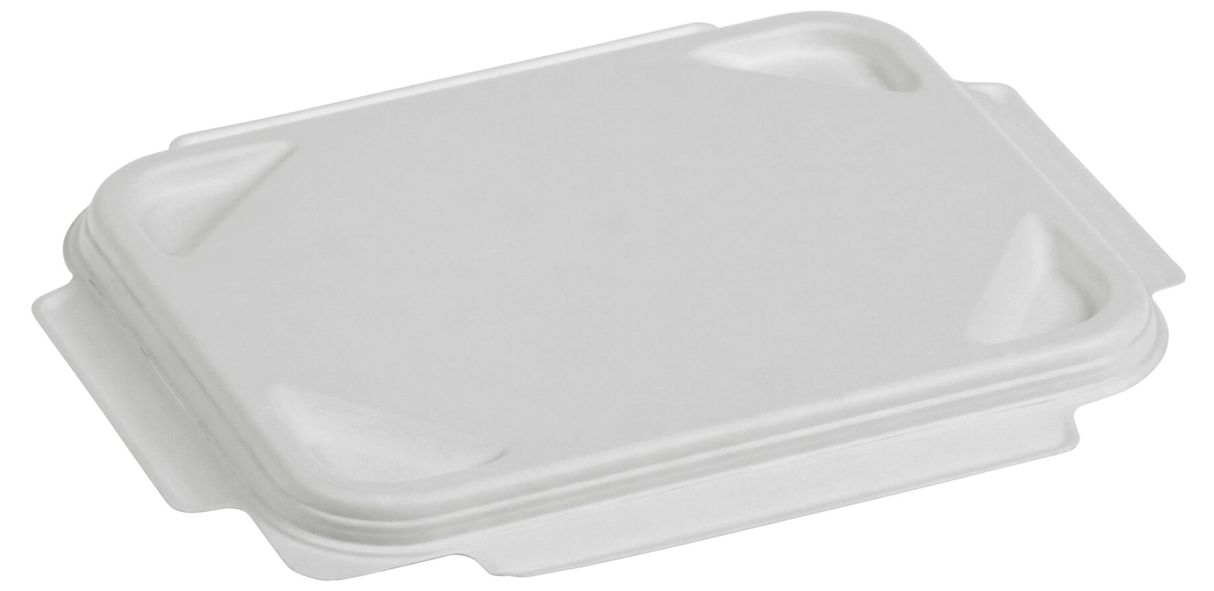 Deckel fest schließend naturesse Zuckerrohr, weiß, rechteckig, stapelbar, 22,7 x 17,8 cm