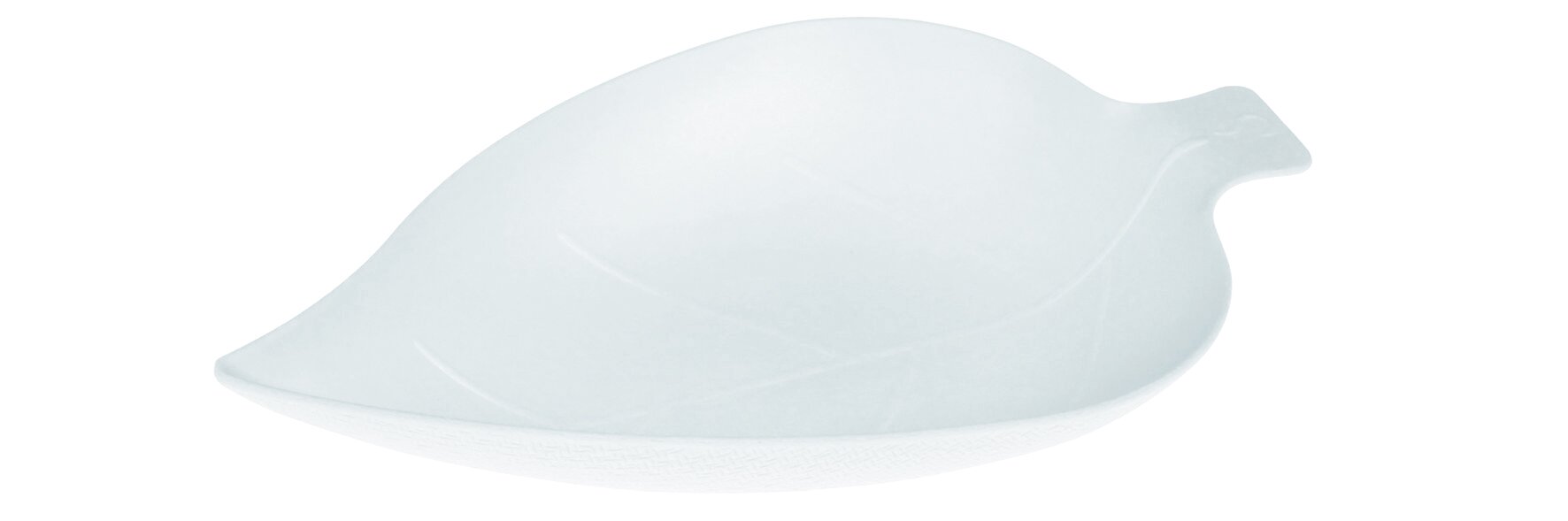 Schale in Blattform naturesse Zuckerrohr, weiß, 9,5 x 6 cm