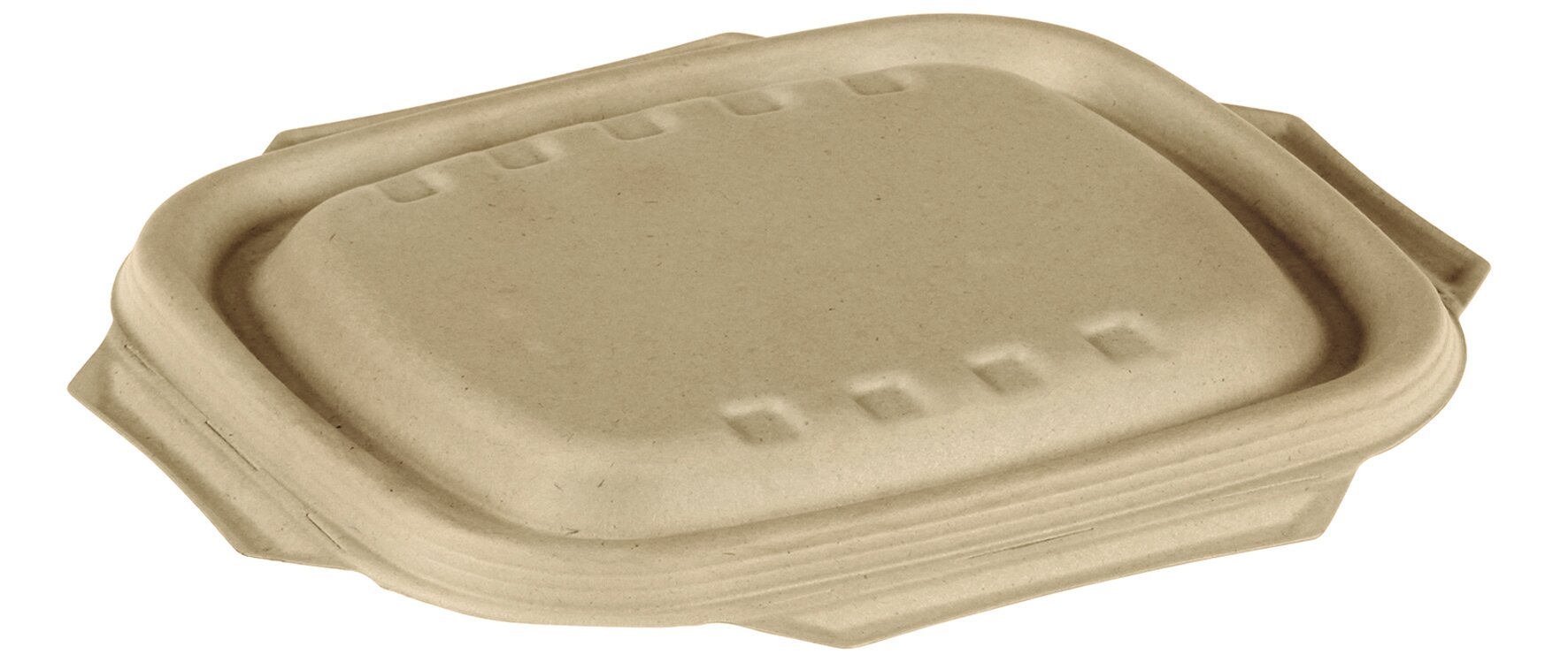 Deckel naturesse Zuckerrohr, beige, rechteckig, stapelbar, 19,5 x 17 cm